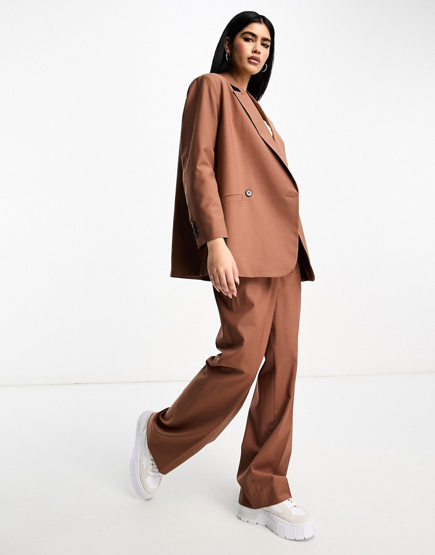 AllSaints Corin Miro co-ord suit trouser in rust-Pink