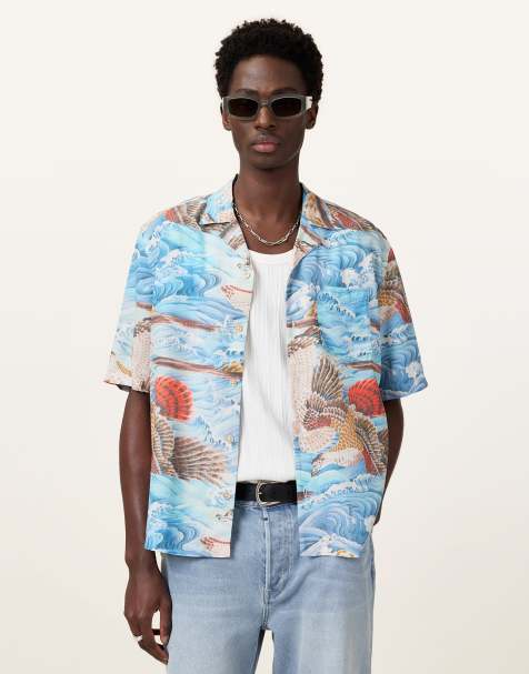 AllSaints - Corsican - Chemise à manches courtes - Bleu saule - view 1