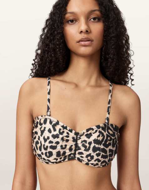 AllSaints - Court - Bikinitopje in bruin - view 1