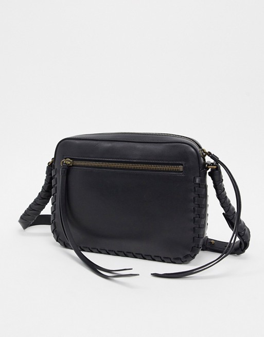 AllSaints courtney square leather cross body bag