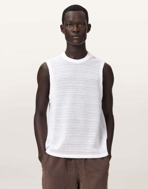 AllSaints – Cove – Kurzärmliges Oberteil in Aschweiß mit Rundhalsausschnitt - view 1