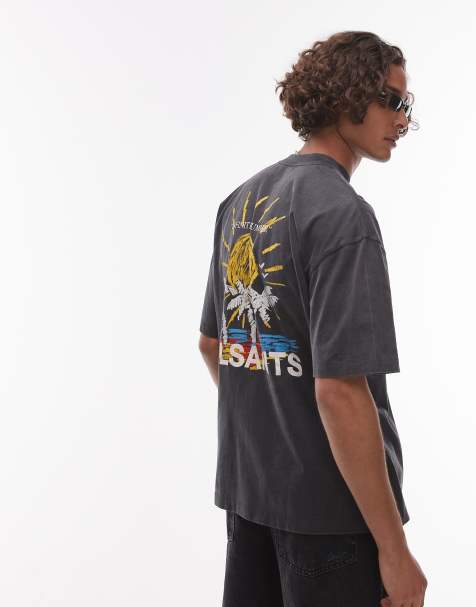 Allsaints cove t-shirt in washed black - view 1
