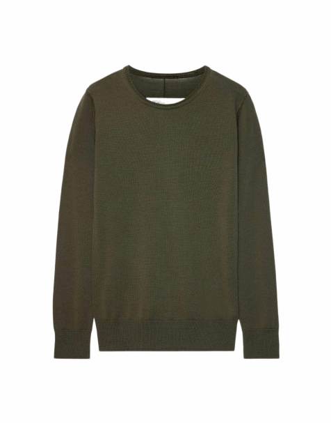 AllSaints Coyte - sudadera de cuello redondo en verde militar - view 1