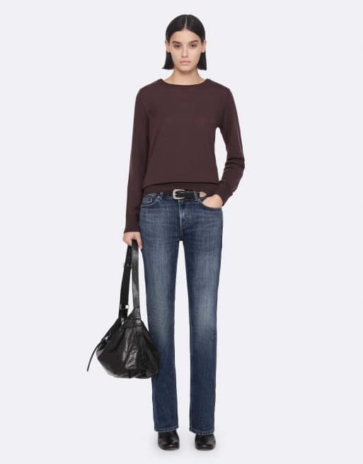 AllSaints Coyte sweat à col rond en violet vin, 2 de 7