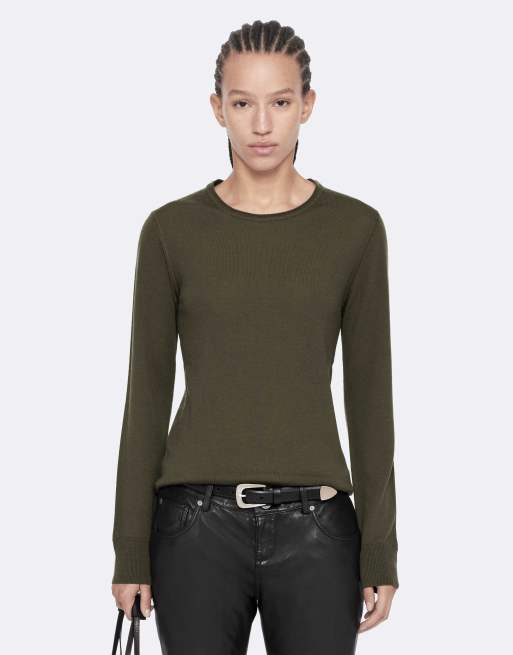 AllSaints Coyte sweat-shirt ras de cou vert militaire, 4 de 6