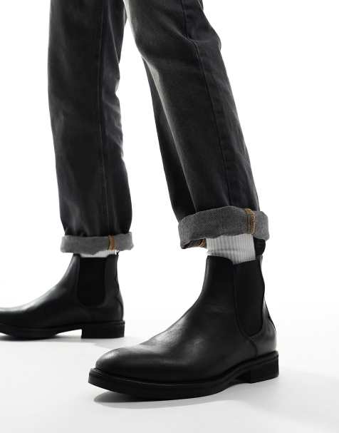 Bottines Chelsea homme Bottines Chelsea noires en daim et