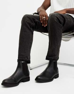 creed leather boots in black