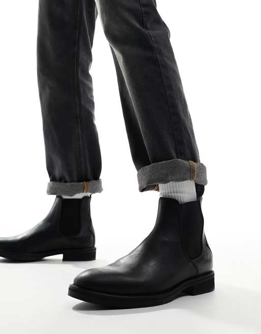 AllSaints – Creed – Svarta chelseaboots i läder