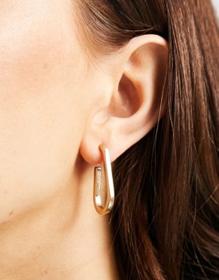 Boucles d'oreilles AllSaints - Créoles style mousqueton - Doré