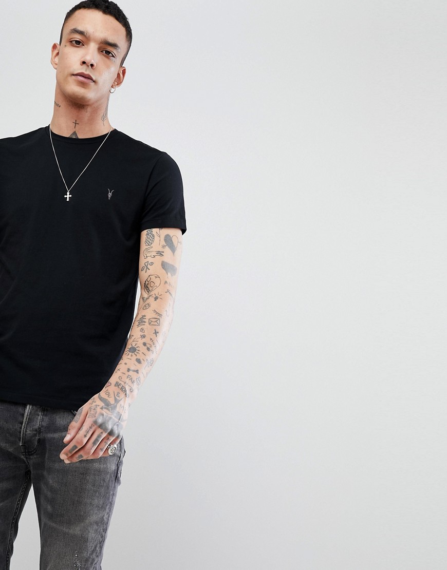 ALLSAINTS CREW NECK T-SHIRT WITH LOGO IN BLACK,MD109E