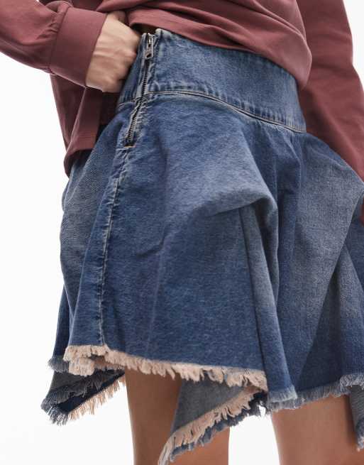 AllSaints – Crissy – Jeanskjol i ljusblå tvätt med volang, 5 av 5