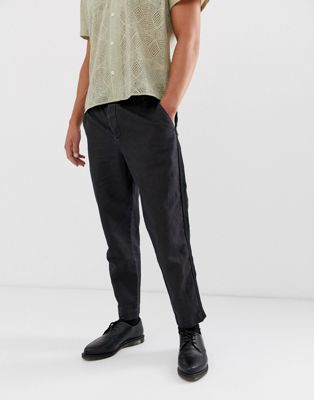 AllSaints - Cropped broek met smaltoelopende pasvorm-Zwart