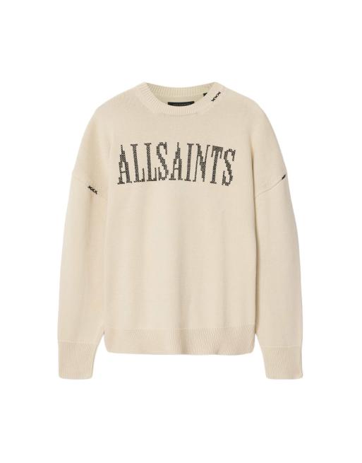 AllSaints - Crossed - T-shirt met ronde hals in ecru wit, 2 van 6