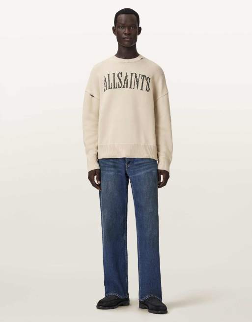 AllSaints - Crossed - T-shirt met ronde hals in ecru wit, 4 van 6