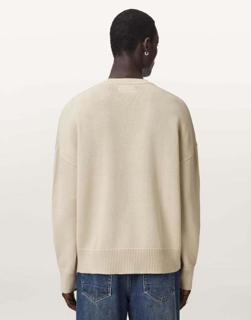 AllSaints - Crossed - T-shirt met ronde hals in ecru wit, 5 van 6