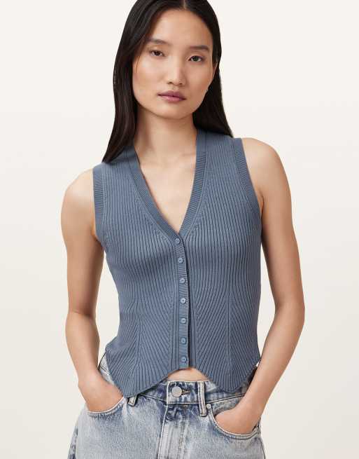 AllSaints - Cruz - Gilet de tailleur - Gris silex