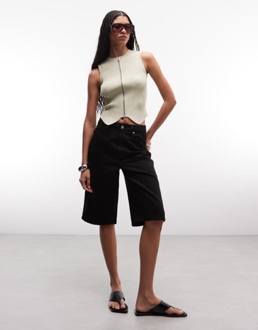 AllSaints - Cruz - Gilet senza maniche in maglia verde a coste con zip, 2 di 4