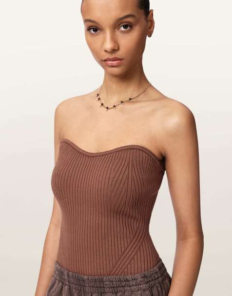 AllSaints - Cruz - Top bandeau - Marron penny - view 1