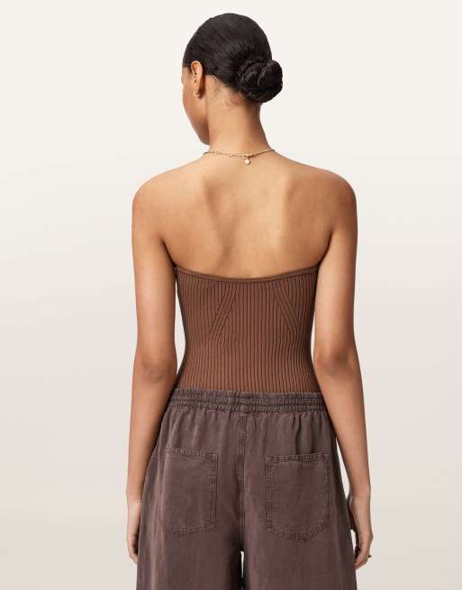 AllSaints - Cruz - Top bandeau - Marron penny, 5 de 6