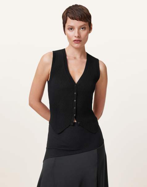 AllSaints – Cruz – Weste in Schwarz - view 1