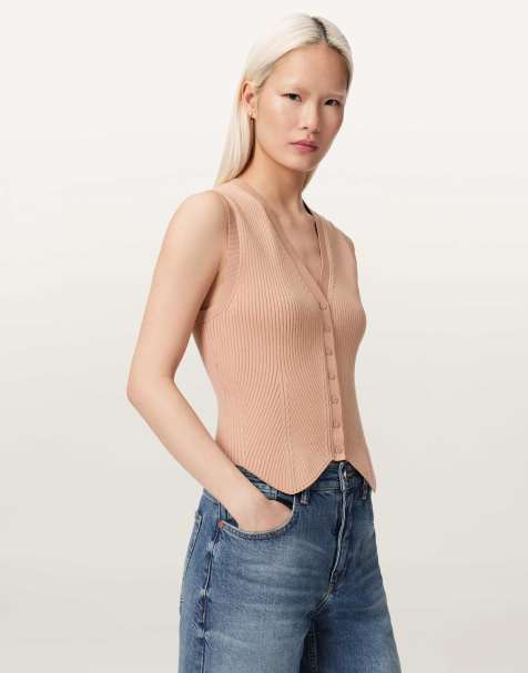 AllSaints – Cruz – Weste in Toskana-Rosa - view 1
