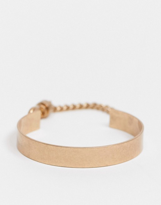 AllSaints cuff chain cuff bracelet in gold