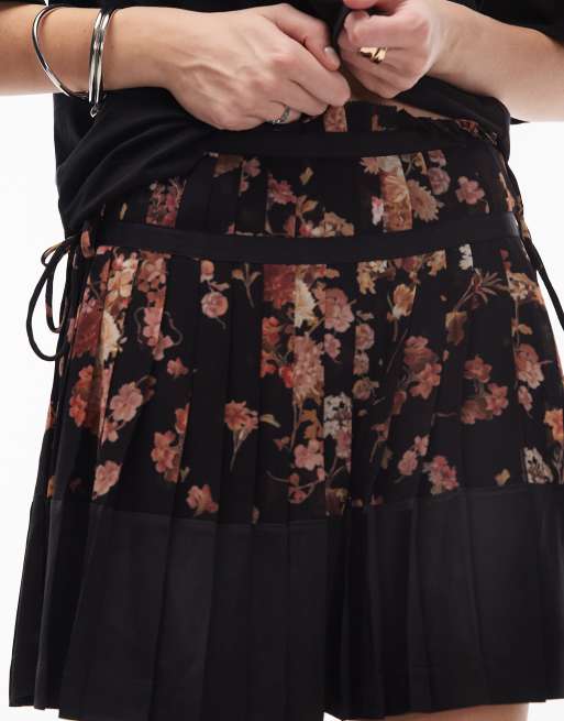 AllSaints – Czarna spódnica mini w kwiatowy wzór, 2 z 5