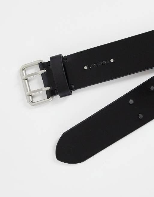 AllSaints – Czarny skórzany pasek z ćwiekami i logo, 4 z 4