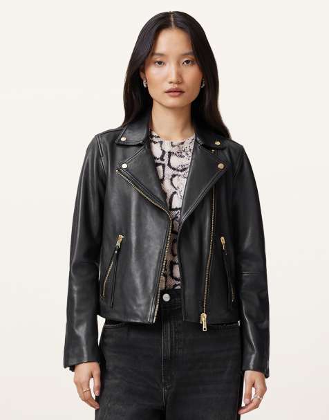 AllSaints – Dalby – Bikerjacke in Schwarz - view 1