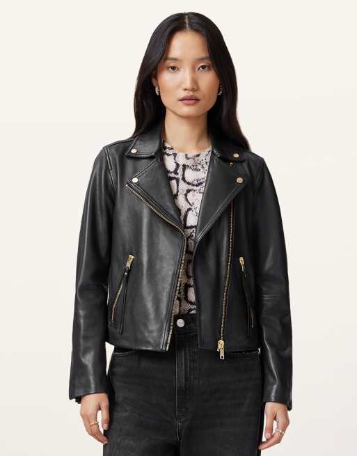 AllSaints – Dalby – Bikerjacke in Schwarz