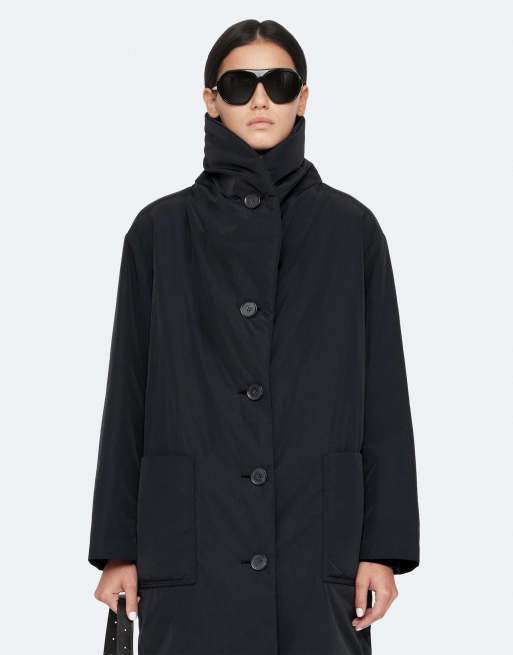 AllSaints Darcie Puffer in gewaschenem Schwarz, 4 von 6