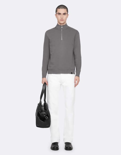 AllSaints Darius con media cremallera en gris foca, 2 de 7
