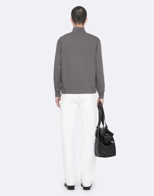 AllSaints Darius con media cremallera en gris foca, 4 de 7