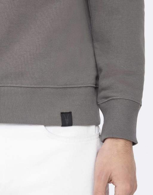 AllSaints Darius con media cremallera en gris foca, 6 de 7