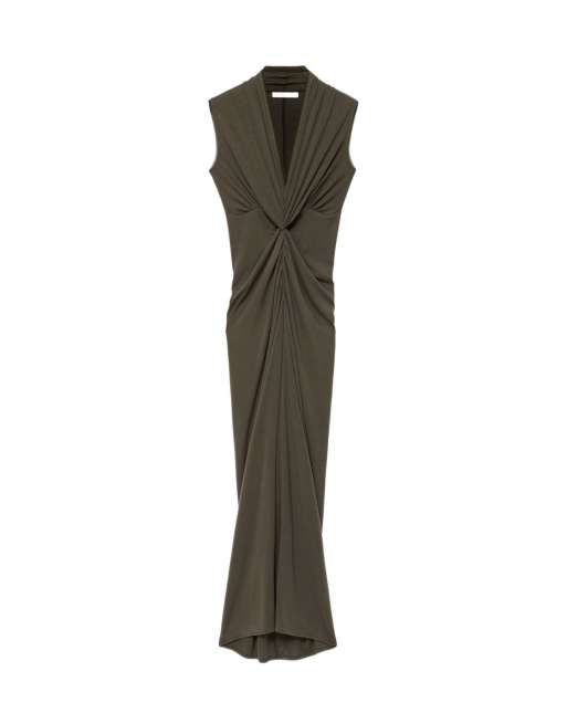 AllSaints Dariya jurk in gewassen kaki, 2 van 6