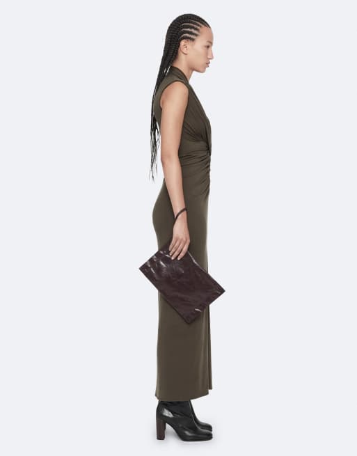 AllSaints Dariya jurk in gewassen kaki, 6 van 6