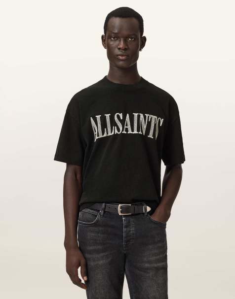 AllSaints - Dash - T-shirt met ronde hals en korte mouwen in zwart met wassing - view 1