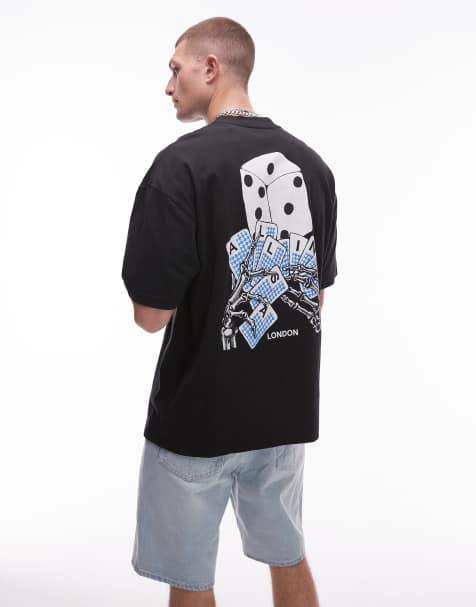 Allsaints – Dealt – Svart, tvättad t-shirt - view 1