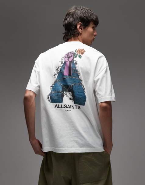 AllSaints - Defiance - T-shirt bianca con grafica - view 1