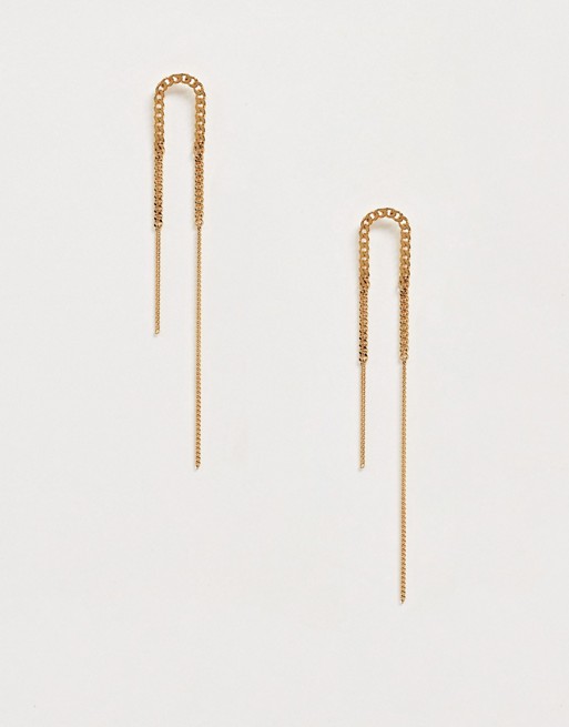 AllSaints delicate chain drop earrings