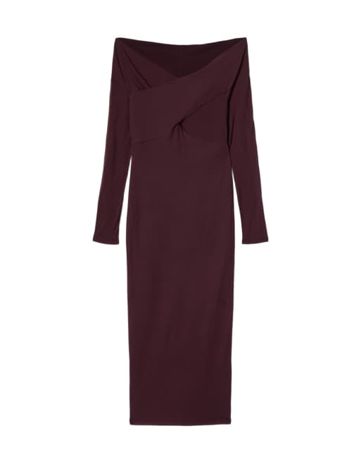 AllSaints - Delta - Robe en jersey - Rouge bordeaux, 2 de 7