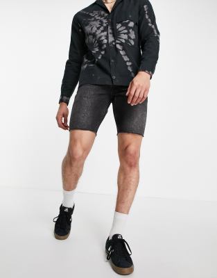 AllSaints Allsaints denim switch shorts in washed black
