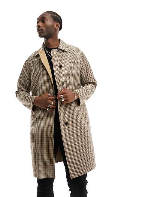 AllSaints Denman button up trench coat in beige