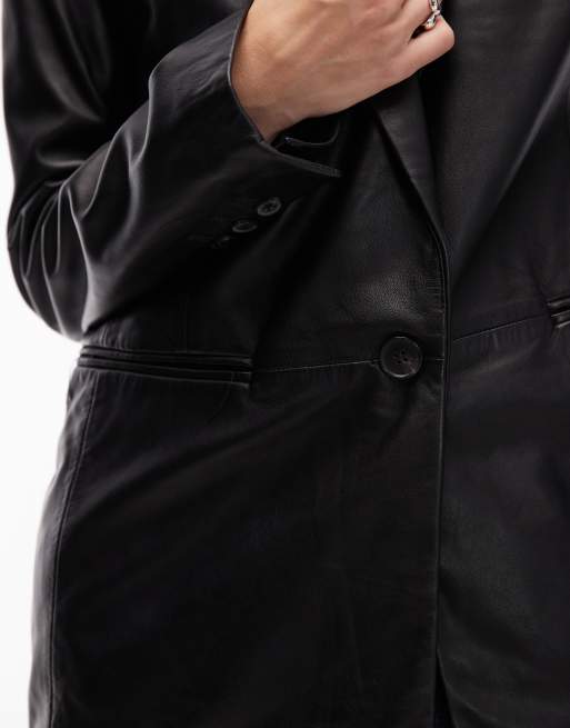 AllSaints - Deri - Blazer en cuir - Noir , 2 de 4