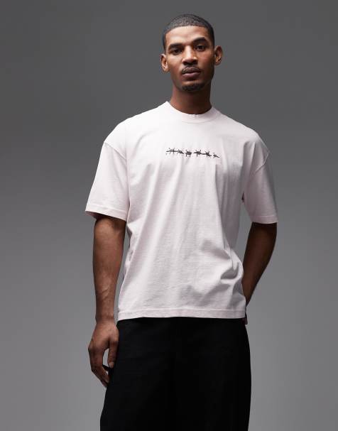 Allsaints deterent graphic t-shirt in light pink - view 1