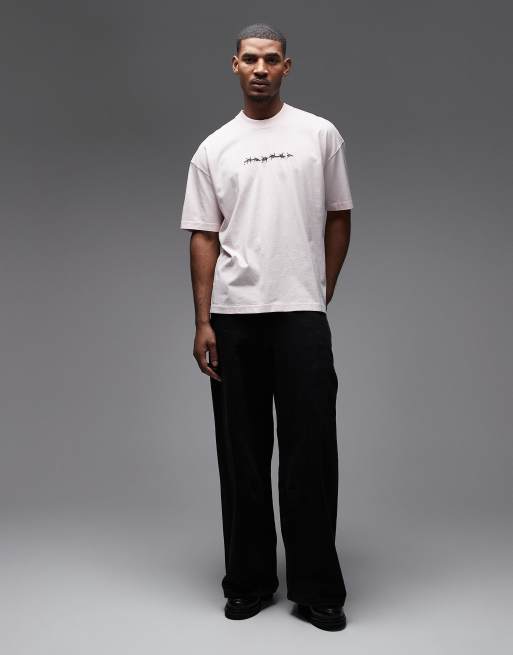 Allsaints deterent graphic T-shirt in light pink, 2 of 5