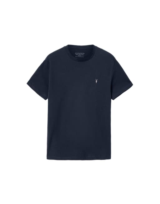 AllSaints - Dexter - Camiseta azul marino de manga corta con cuello redondo, 2 de 7