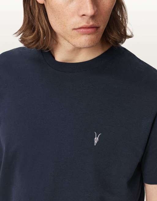 AllSaints - Dexter - Camiseta azul marino de manga corta con cuello redondo, 6 de 7