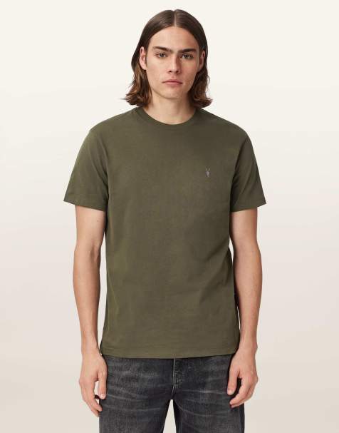 AllSaints - Dexter - Camiseta verde silvestre de manga corta con cuello redondo - view 1
