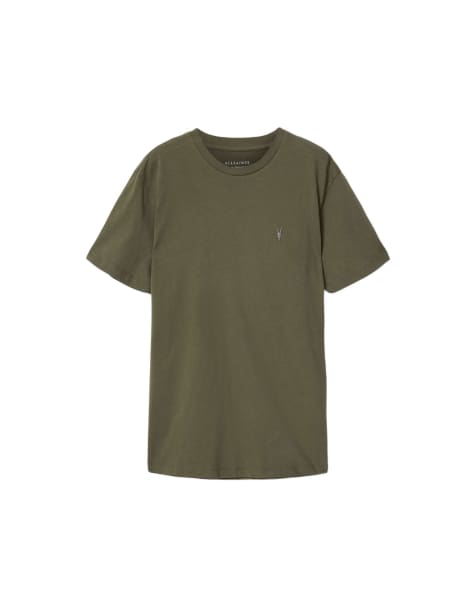 AllSaints – Dexter – Kurzärmliges T-Shirt in wildem Grün mit Rundhalsausschnitt - view 1